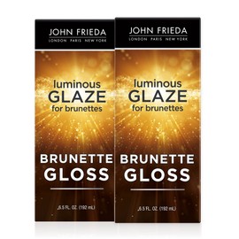 John Frieda Brilliant Brunette Luminous Hair Glaze, Hair Gloss Enhances Rich Color and Boosts Shine for Silky Brunette Hair, Enhances While Mending Damaged Hair Surfaces, 6.5 Oz, Pack of 2