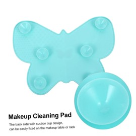 Baluue 3pcs Butterfly Shape Makeup Brush Cleaning Pad Flexible Mat Cups Portable Beauty Tool for Effortless Brush Care Space-saving Design for Easy Storage