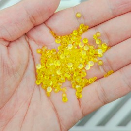 Mulutoo 950pcs 6MM Resin Flatback Rhinestones, Glow in The Dark Transparent Flatback Rhinestones Crystal for Crafts, Tumblers, Mugs, Bottles, Nails, Loose Bling Diamond Gems Stone(Golden-10)