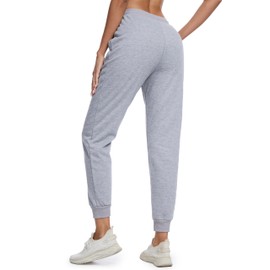 MAGCOMSEN Sherpa Pants Womens Fleece Lined Sweatpants Winter Thick Thermal Joggers for Lounge Outdoor Light Grey XL