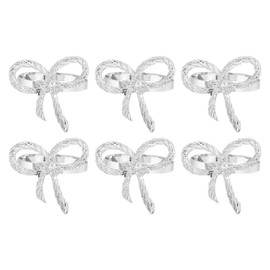 sourcing map 12Pcs Metal Napkin Rings, Butterfly Table Napkin Holders Serviette Buckles for Decoration Adornment Wedding Parties, Banquet, Silver