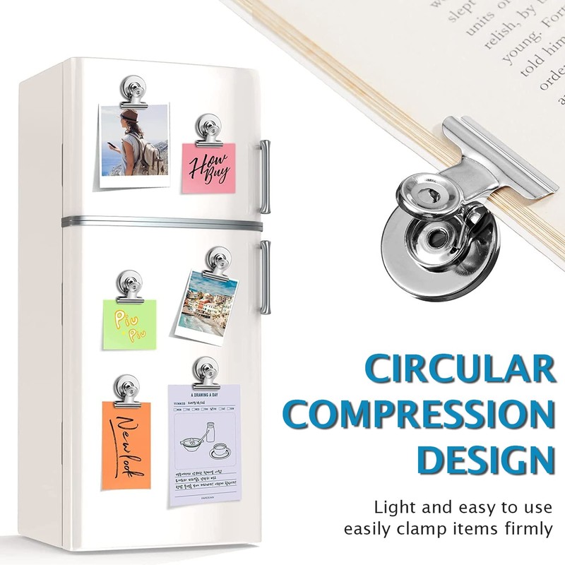 24 Pcs Magnetic Clips, Strong Fridge Magnets Refrigerator Magnets with