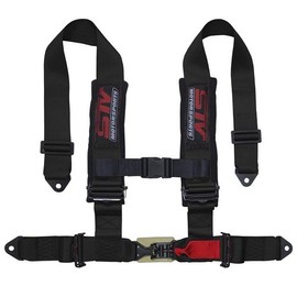 STVMotorsports 4 Point Harness Set - 3” Pads - Universal H-Type - Bolt In - Latch and Link Quick Release - for Off-Road, UTV, Trucks, Side by Side (SINGLE) (Black)