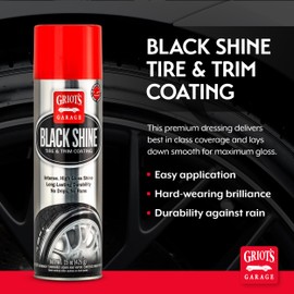 Griot's Garage Black Shine Tire and Trim Coating, Water-Resistant Dressing, Provides a High-Gloss Finish, Rain, and UV Protection, 57706, 15oz, Pack of 6
