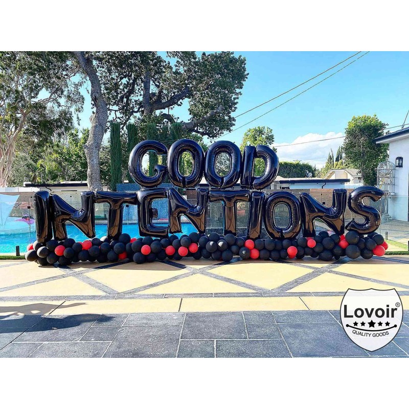 Lovoir 40 Inch Large Black Letter A Mylar Balloons for