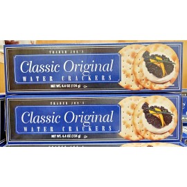 Trader Joe's Classic Original Water Crackers 4.4oz 124g (2 Boxes)