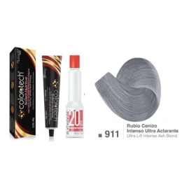 Nutrapel  Colortech Tinte Rosas, Minerals, Aclarantes, Cromos-1pza Tono 911 Rubio Cenizo Intenso Ultra aclarante
