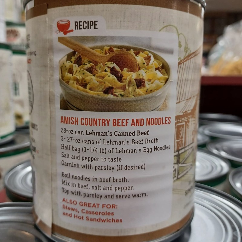 Lehman's All Natural Canned Beef Meat No Preservatives Long Shelf