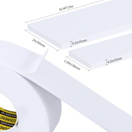 COUMENO EVA Single-Sided Adhesive White Foam Tape, Single-Sided Sealing Strip Foam Pad Sponge Tape Window Weatherproof,(0.2in Thick) Self-Adhesive Insulation Sealing Tape (White) 2inX9.84FT