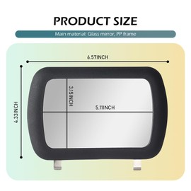 Zeathery Sun Visor Vanity Mirror, PP Frame Glass HD Makeup Co-pilot Interior Rearview Mirror, Back Clip Mounting Accessories, Suitable for Most Cars Trucks (Black)