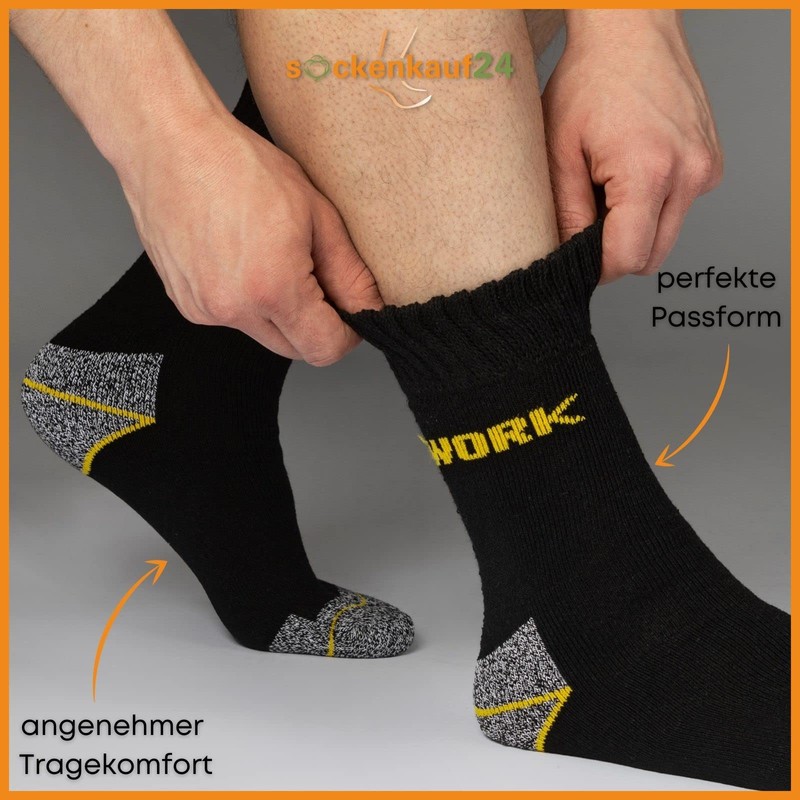 Sockenkauf24 10 Pairs Thermal Work Socks Inner Terry Towelling Men's