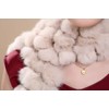 PG6 Real Rabbit Fur Scarf Warm Neck Wrap, Red, 120cm/47"