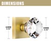 HIEMEY 2 Pack Satin Brass Dummy Door Knob Set, Clear