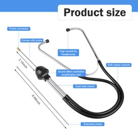 Qurbuns Car Mechanic Stethoscope, Automotive Engine Noise Diagnostic Tool for Vehicle Mechanical Fault Detection, Universal for Most Cars, Trucks, SUVs