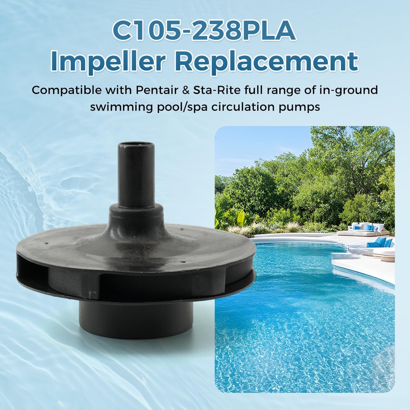 APOIINLE C105-238PLA Impeller Assembly, Compatible with Pentair Pump Impeller Assembly