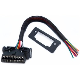 JUTA OBD2 J1962 Female to Open Pigtail Cable Bracket 16PIN OBDII Port Replacement Cable - [1ft/30cm - 5 Pcs]