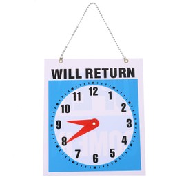 NUOBESTY Will Return Clock Office Hours Sign Open and Closed Board Advertisement Board Display Sign for Shop Store Mall