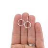 Small Sterling Silver Open Circle Hoop Earrings Delicate Everyday Dangle