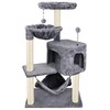 YUNIQUE Cat Tree with Cat Condo and Big Hammock, Grey