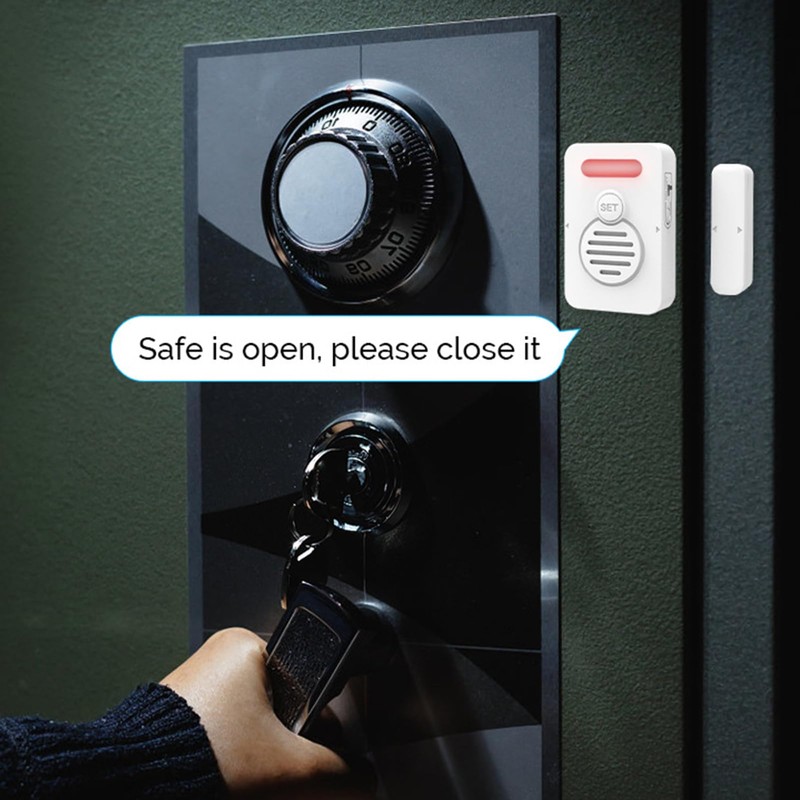 Refrigerator Door Alarm, Window Ajar Alarm with Adjustable Voice Reminders,