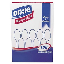 Plastic Cutlery, Heavyweight Teaspoons, White, 1000 per Carton