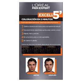 L'Oréal Paris Men Expert, Excell 5 Tinte Capilar Permanente Sin Amoníaco, 3 Castano Oscuro Natural, 133 g