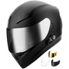 GDM Full Face Bluetooth Motorcycle Helmet with 3 Shields (Gold,