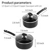 HooJay Nonstick Saucepan Set with Lid, Non Stick 1.5QT &