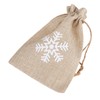 25Pcs Drawstring Bag Like Linen Snow Pattern Gift Bag Christmas