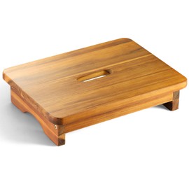 Wooden Step Stool, 6.5'' One Step Stool for Adults, Wooden Beside Step Stool with 550 Lbs Load Capacity, Heavy Duty/Portable/Nonslip/Durable Construction Safe Step Stool for Bedroom/Kitchen