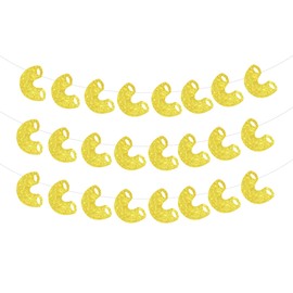 Sursurprise Cheese Themed Party Decorations, 3Pcs Macaroni Banner for Macaroni and Cheese Birthday Decorations Party Supplies