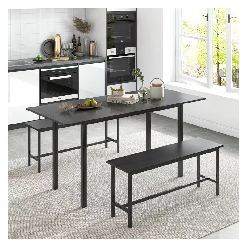 Costway 3PCS Dining Room Table Set Extendable Table Kitchen Table