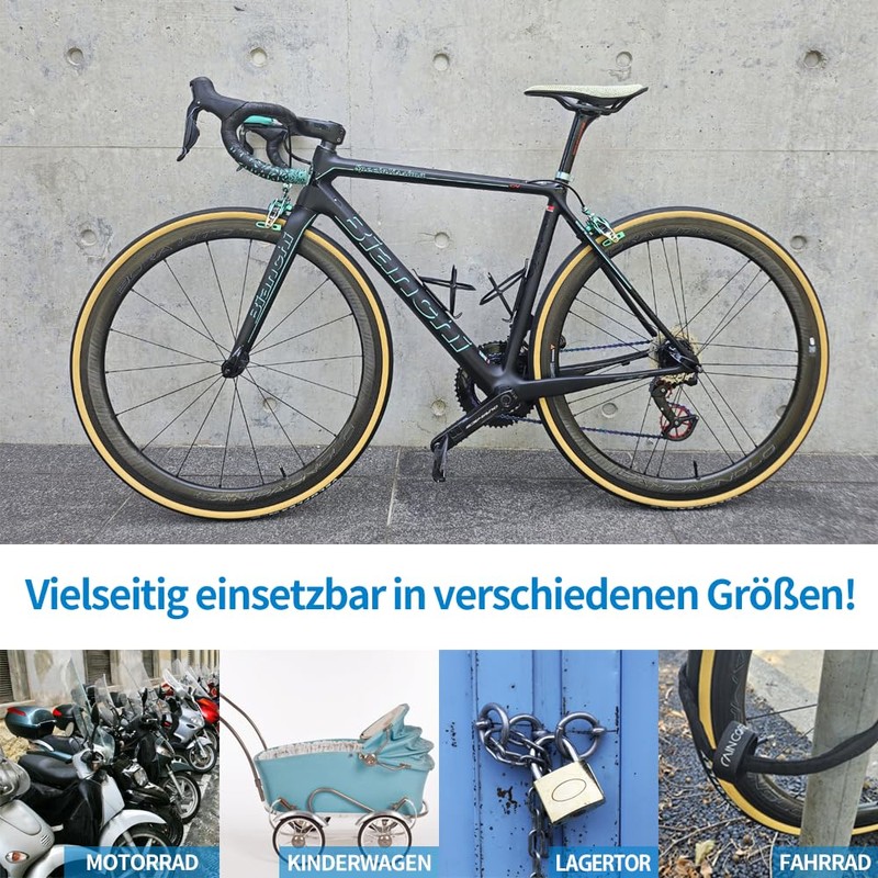 RAINCORE Lightweight Bicycle Lock Lock (2 Keys) Anti-Theft - 100cm