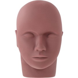 Cabeza Entrenamiento para Práctica de Pestañas, Cabeza de maniquí Portátil, Modelo Entrenamiento Cabeza Plana Maniquí Cosmetología Maniquí Muñeca Cara Cabeza para Maquillaje Masaje