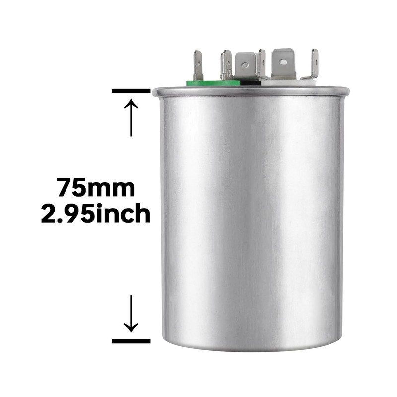 BOJACK 97F9899 35+5uF 35 MFD 440V Upgraded Replacement Round Capacitor