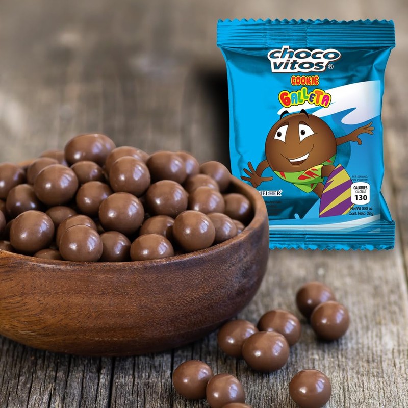 Choco Vitos Cookie, Chocolate Coated Vanilla Cookies, 0.98 oz Packets,