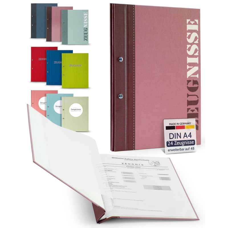 goldbuch 36116 Certificate Folder 2 Coloured Aubergine, Certificate Folder DIN