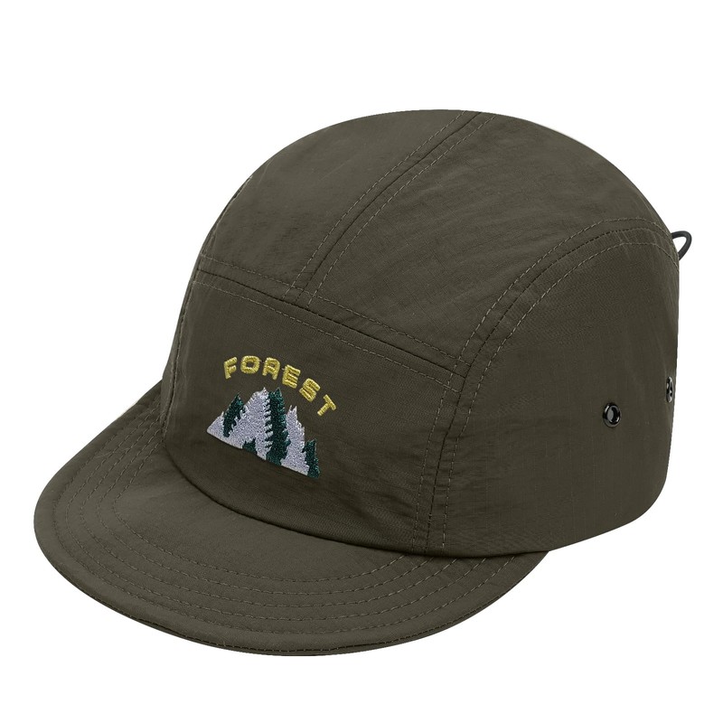 Clakllie Caps Short Brim Nylon 5 Panel Cap Flat Brim