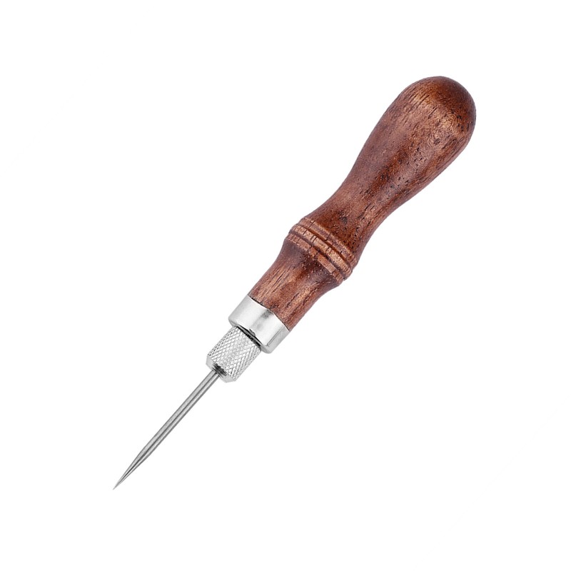 4 In 1 Wooden Handle Leather Stitching Sewing Awl DIY