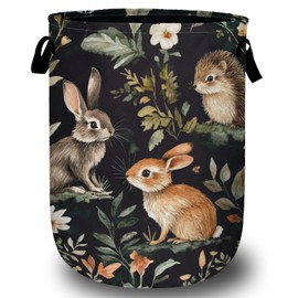 Cute Animal Laundry Basket, Laundry Hamper Collapsible Oxford Cloth with Handle Clothes Toy Storage Bin for Bathroom Laundry Room Bedroom 15.7 X 20 Inch