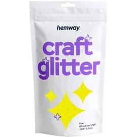 Hemway Fluorescent Yellow Craft Glitter - Ultrafine 1/128" .008" for Glitter Arts Craft Tumblers Schools Paper Glass Decorations DIY - 100g