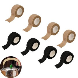 NentMent 8 Pack Hot Handle Covers Pot Holder Wrap Universal Heat-Resistant Fabric Winding Tape Non-Slip Non-Glue Removable Sleeve for Electric Kettle Skillet Cast Iron Pots Frying Pan Soup Stockpot