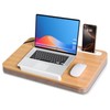 wishacc Portable Bamboo Lap Desk Tray, Natural Wood, Large 21.1