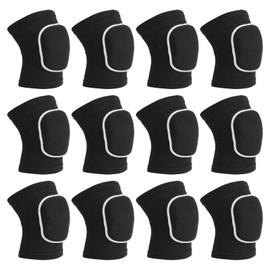 PATIKIL XS Protective Knee Pads, 6 Pairs Sponge Volleyball Knee Pads Breathable Dance Knee Pads Brace for Women Men Football Basketball Workout, Black White