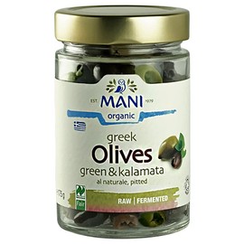 Mani Organic Pitted Kalamata & Green Olives Al Naturale 175 g