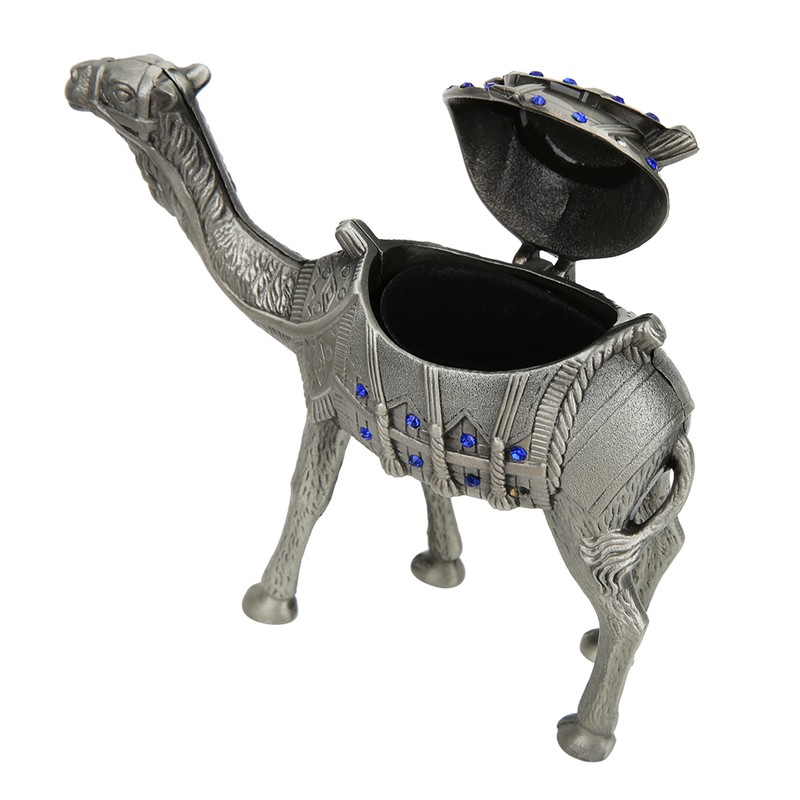Alloy Cute Animal Jewelry Storage Box Organizer Rhinestone Inlaid Gifts
