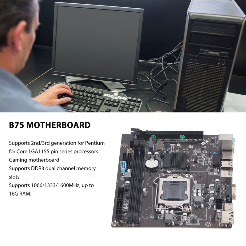 B75 Gaming Motherboard with M.2 Ports Dual Channel DDR3 for