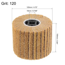 sourcing map 120mmx100mm Non-Woven Polishing Burnishing Wheel Abrasive Cloth Nylon Wire Drawing Flap Wheel 120 Grit for Stainless Steel Metal