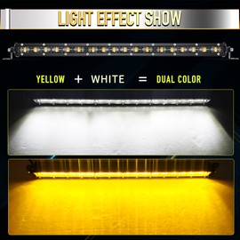 COLIGHT Slim 50"inch LED Light Bar Strobe Amber White Spot Flood Combo Truck SUV UTV 52"