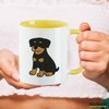 Huuraa Keramiktasse Rottweiler Rotti Comic Geschenk 330ml Gelb Rottweiler Überraschung